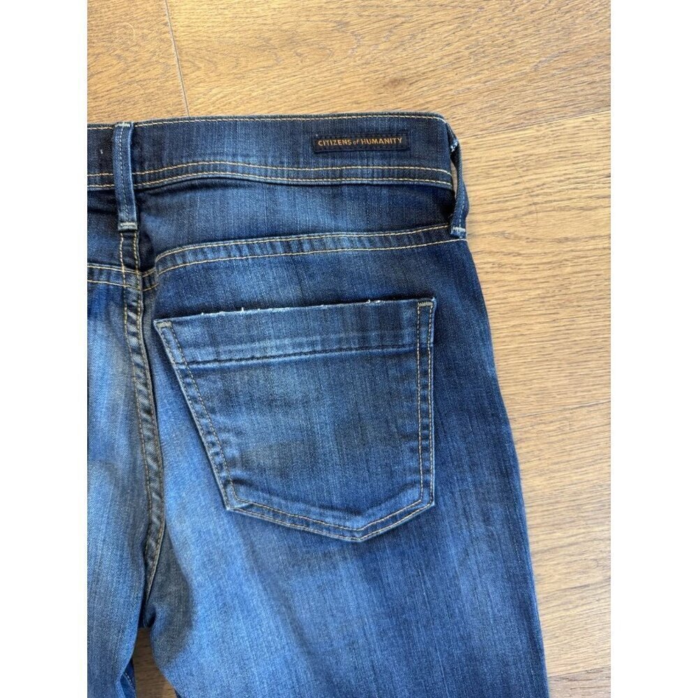Blue Denim CITIZENS OF HUMANITY Dani Cropped Straight Leg Cuffed Jeans Size 26 - Picture 6 of 16